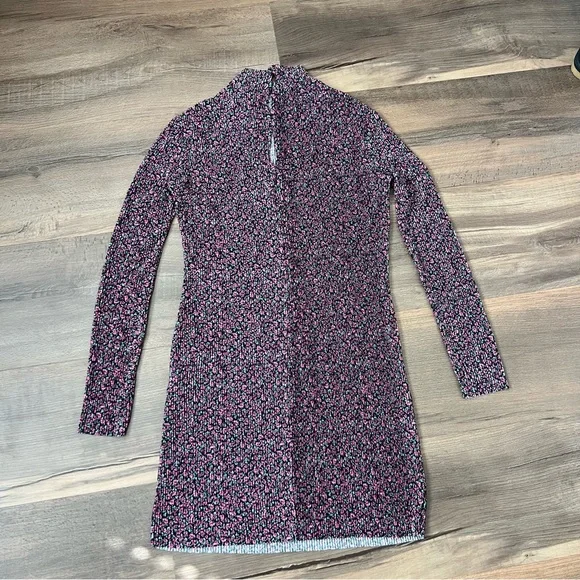 Bershka Long Sleeve Dainty Floral Print Pleated Mini Dress Size Small - Picture 11 of 14